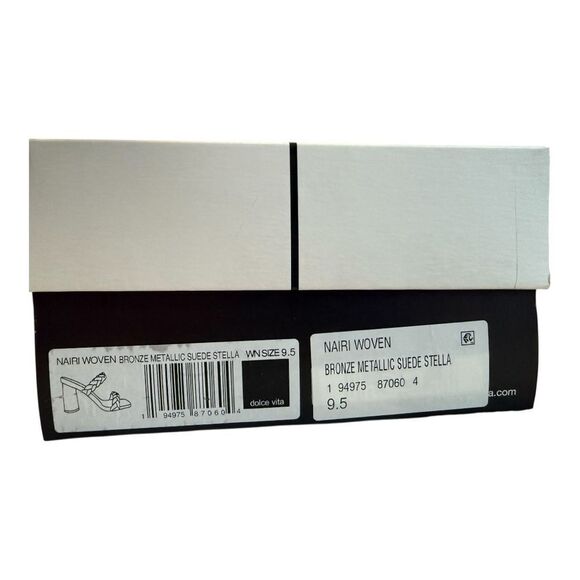 Dolce Vita Metallic Bronze Braided Block Heel Sandals. Size 9 1/2 - Picture 7 of 8